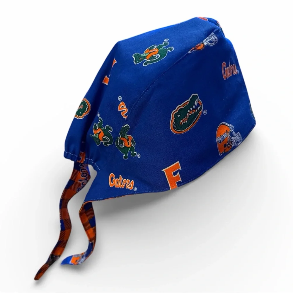 Hand Crafted Surgical Scrub Cap Unisex Classic Style Cotton Tie Back Reversible